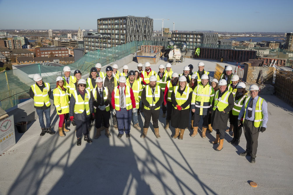 Topping out celebration marks high point for Woolwich development