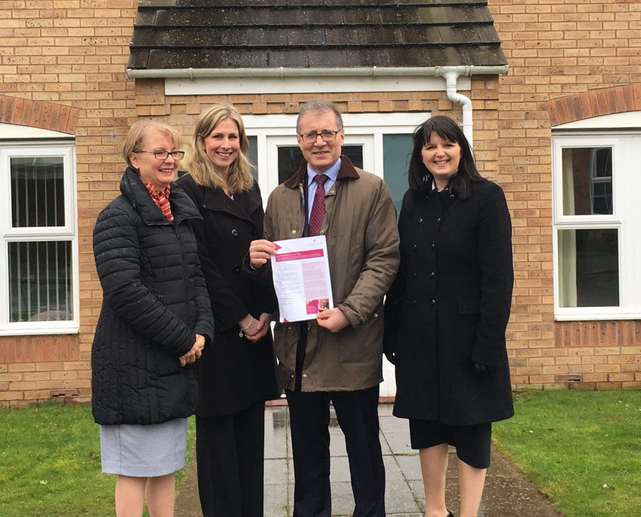 Rugby MP Mark Pawsey visits a shared ownership scheme in Bilton that is helping first-time buyers