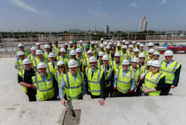 Topping out ceremony marks major milestone reached at Lovell London Trinity Walk in Woolwich