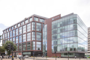 Wicona Wictec curtain walling installed at Merrion House in Leeds