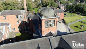 Unitas drone identifying repairs at a Grade I listed building