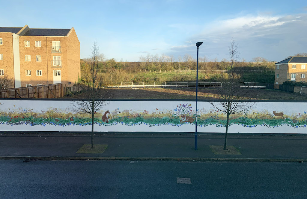 Masterpiece created by local residents on the hoarding at Orchard Park ...