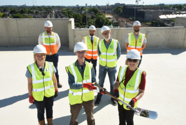 Traditional topping out ceremony marks progress at Cromwell Road