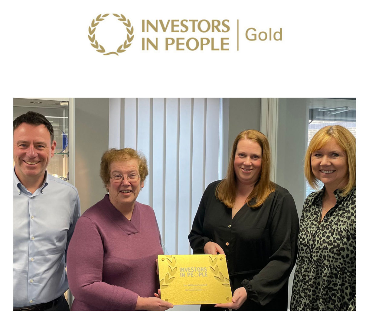 Ian Williams receives We Invest In People Gold accreditation for the third consecutive time