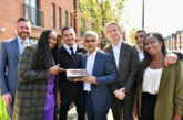 Mayor of London visits a street of newly built, four-bed council homes