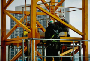 Climbing workmen