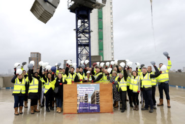 Affordable Passivhaus homes “top out” at Deptford Landings