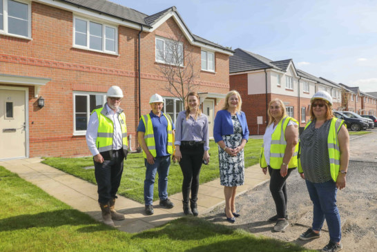 Stakeholders enjoy a visit to new Deeside affordable homes