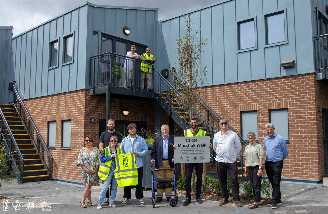 Bristol City Council and ZED PODS celebrate completion of new energy-efficient homes