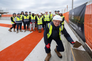 A milestone moment: East Barnwell 120 council-home development reaches its highest point