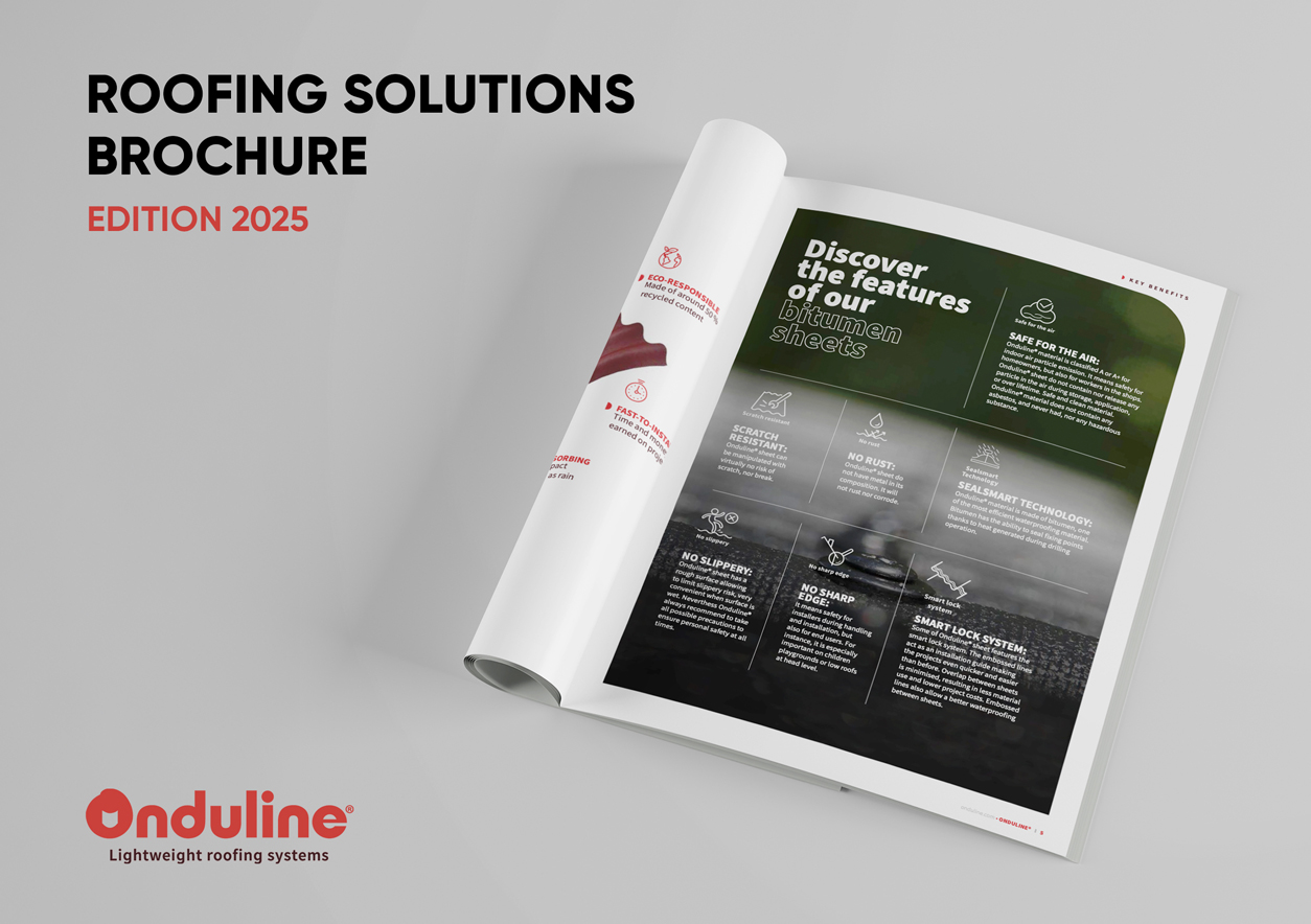 Onduline launches new Roofing Solutions brochure showcasing its complete lightweight waterproofing range